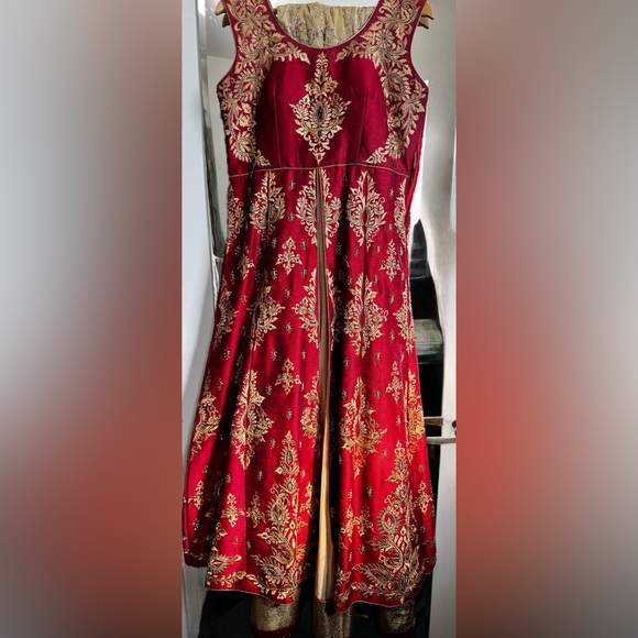 Dresses & Skirts - Maroon and Gold Anarkali